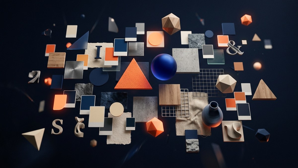 Moodboard de directions visuelles pour la création d'un logo